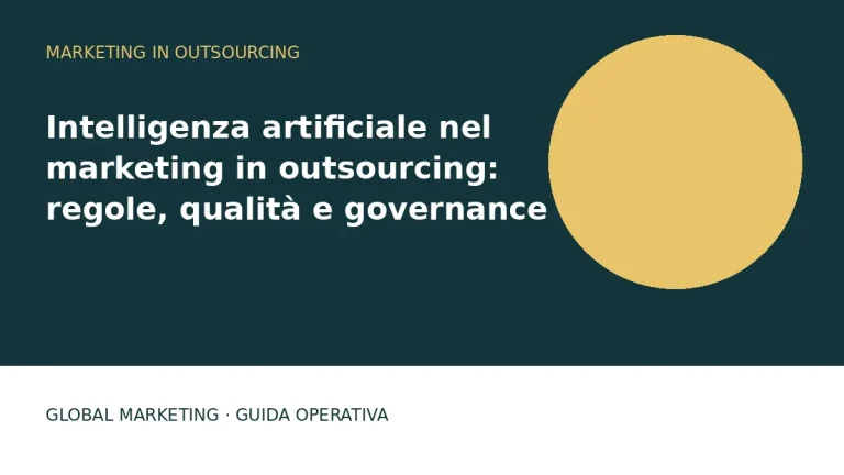 Copertina: Intelligenza artificiale nel marketing in outsourcing: regole, qualità e governance
