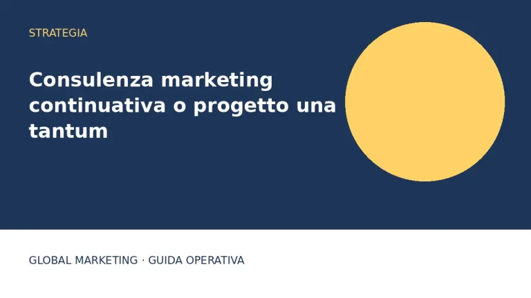 Copertina: Consulenza marketing continuativa o progetto una tantum
