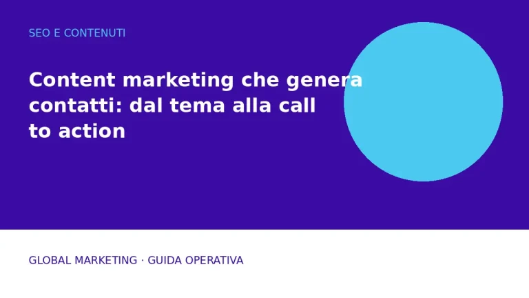 Copertina: Content marketing che genera contatti: dal tema alla call to action