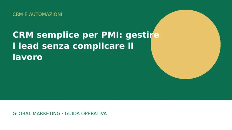 Copertina: CRM semplice per PMI: gestire i lead senza complicare il lavoro