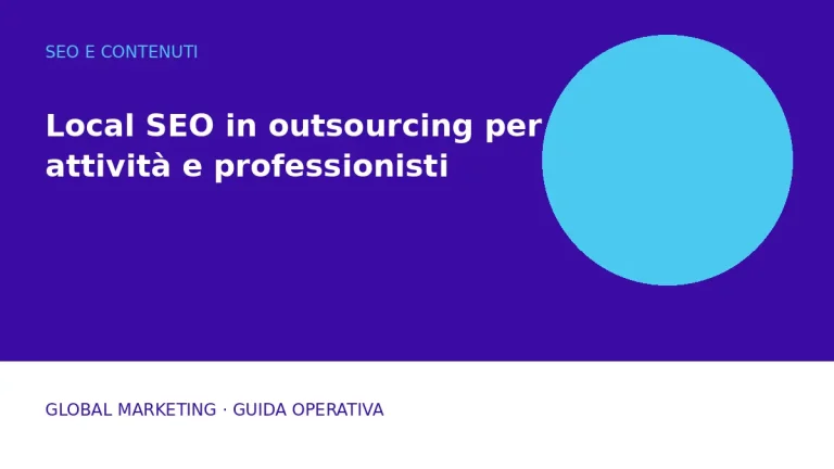 Copertina: Local SEO in outsourcing per attività e professionisti