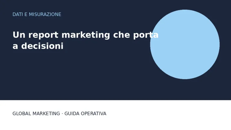 Copertina: Un report marketing che porta a decisioni