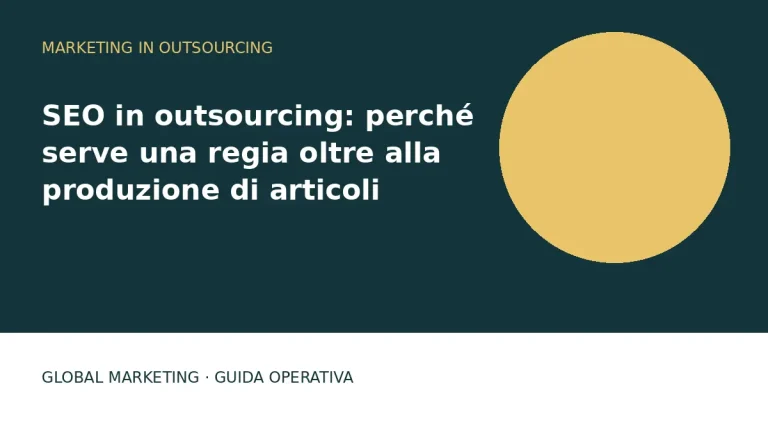 Copertina: SEO in outsourcing: perché serve una regia oltre alla produzione di articoli
