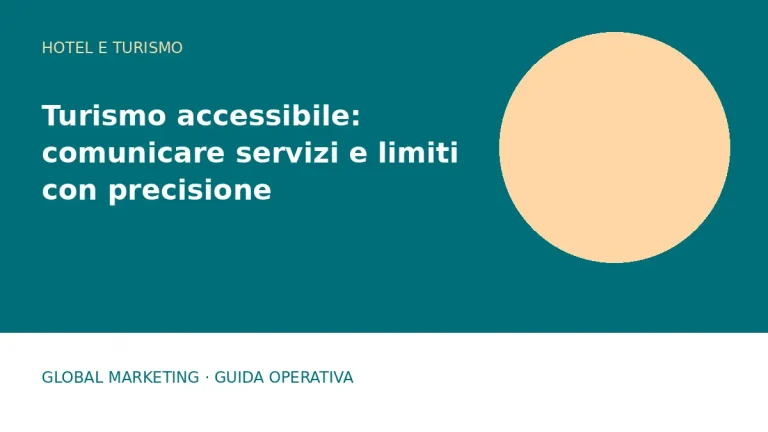 Copertina: Turismo accessibile: comunicare servizi e limiti con precisione